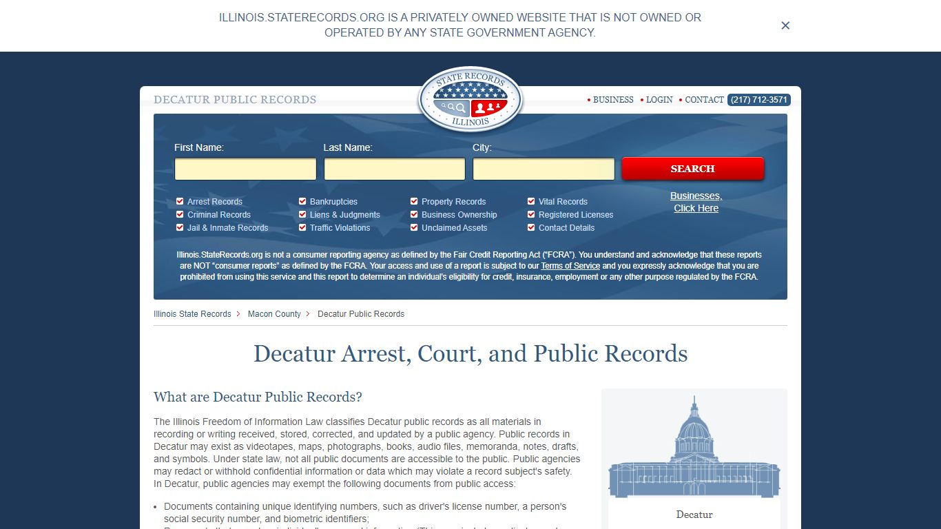 Decatur Arrest and Public Records | Illinois.StateRecords.org